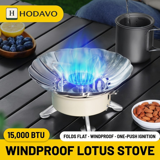 HODAVO Lotus Bloom Pro | 15,000 BTU Windproof Camp Stove