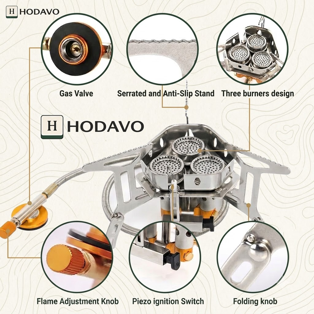 HODAVO™ Big Power Portable Gas Stove for Camping & Picnic
