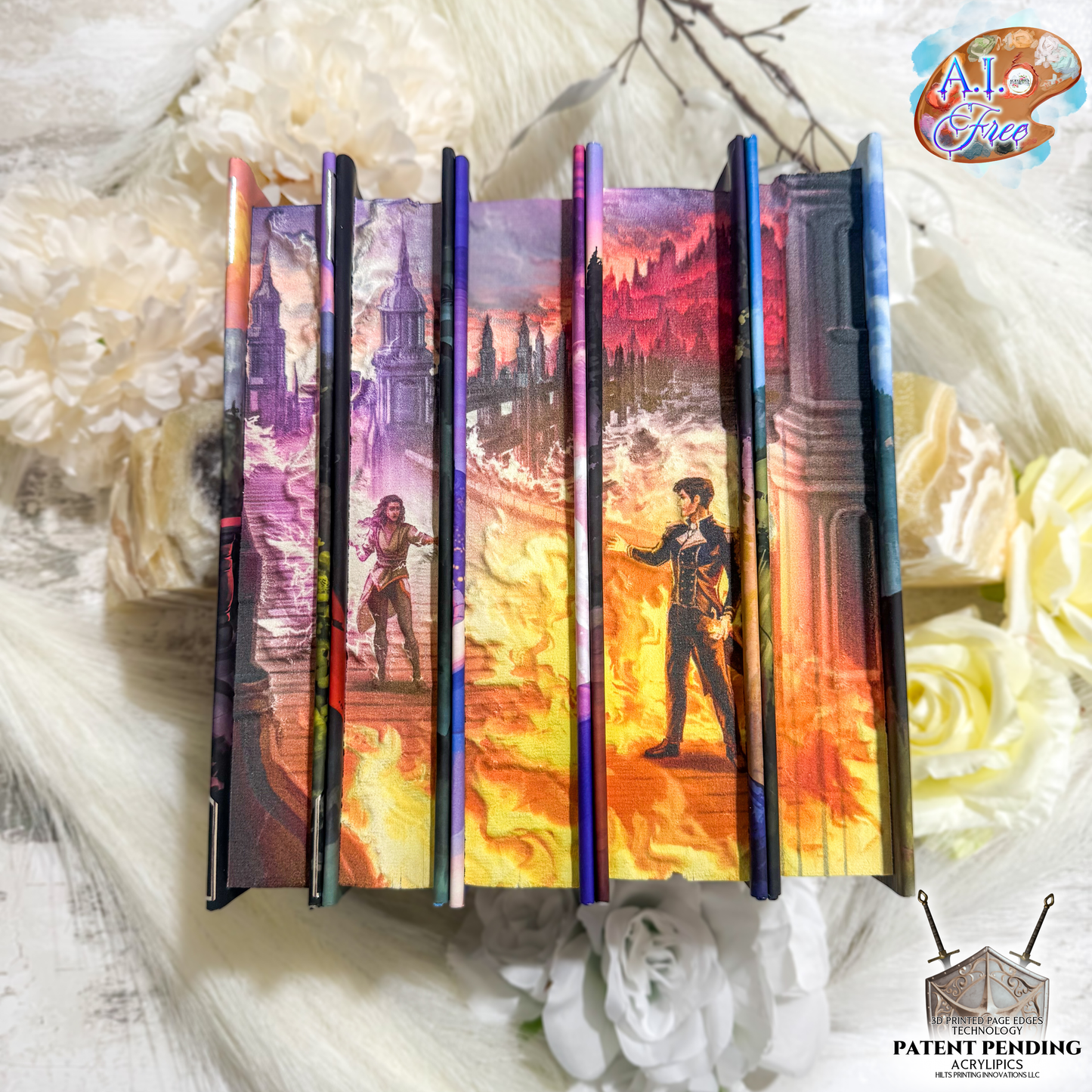 3D PRINTED PAGE EDGES Red Queen Special Edition Set by Victoria Aveyard