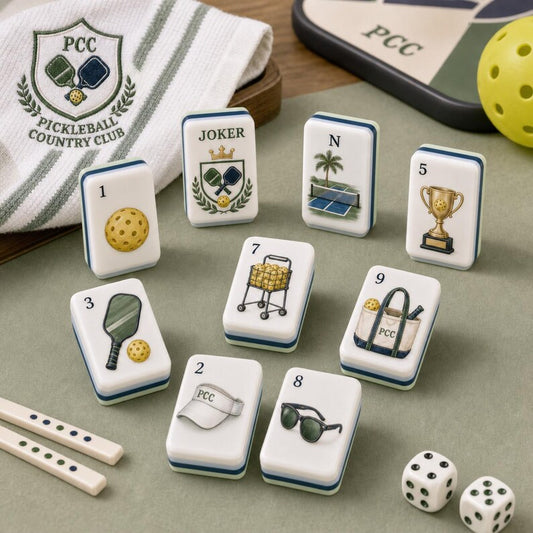 Pickleball Mahjong Game Set – Premium Acrylic 160 Tile