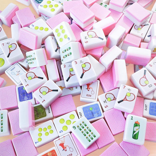 Tennis Mahjong Set, 152 Tile Custom Tennis Themed Mahjong, Unique Design