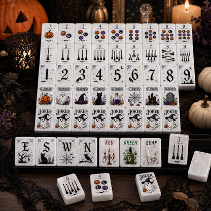Halloween Mahjong Set, 160 Tile Custom Acrylic American Mah Jongg Tiles