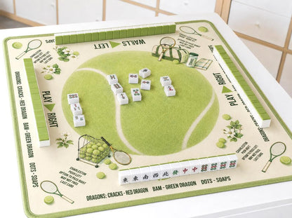 Tennis Court Mahjong Mat – Neoprene, Game Rules Included