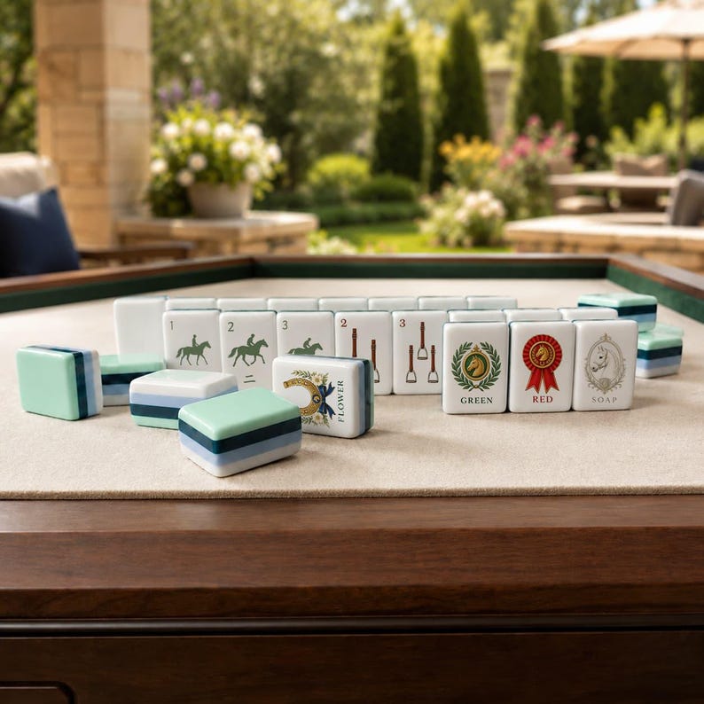 Equestrian Mahjong Set™ – Horse Themed, 160 Acrylic Tiles