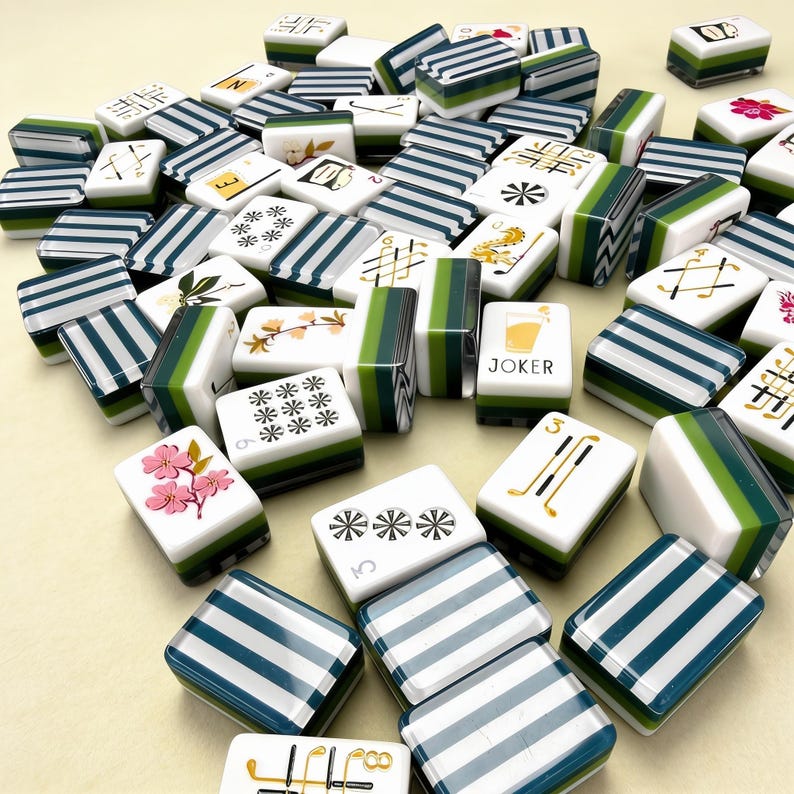 Golf Mahjong Set, 160 Tile 4-Layer Acrylic, Country Club American Mahjong