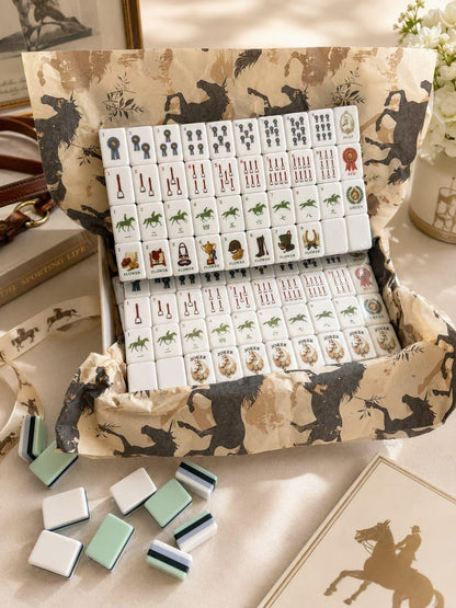Equestrian Mahjong Set™ – Horse Themed, 160 Acrylic Tiles