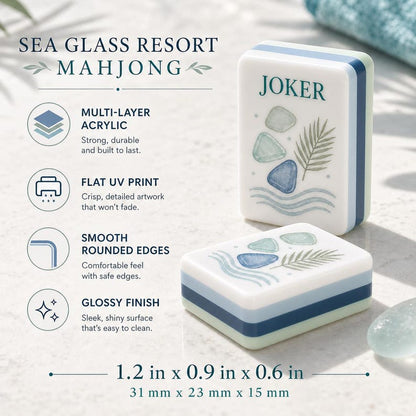 Coastal Beach Mahjong Set™ – Custom UV Printed Tiles