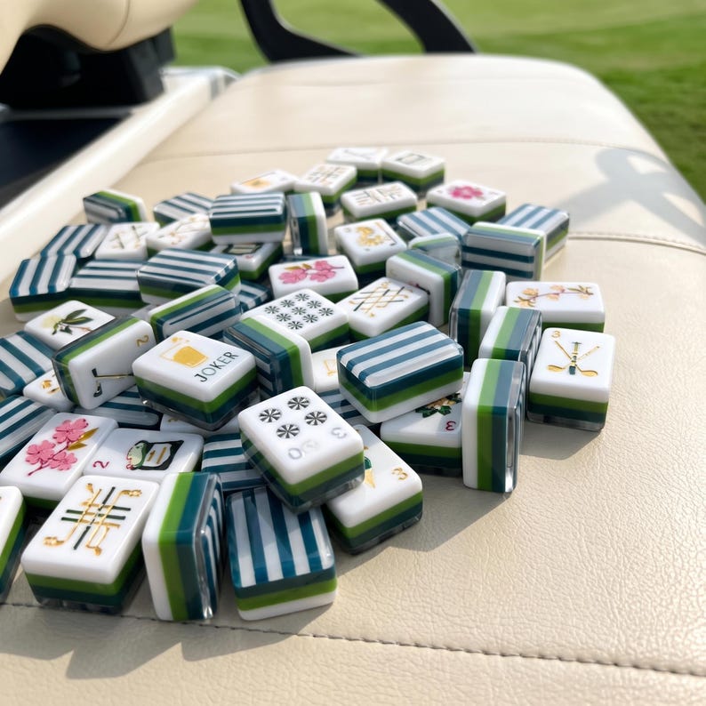 Golf Mahjong Set, 160 Tile 4-Layer Acrylic, Country Club American Mahjong