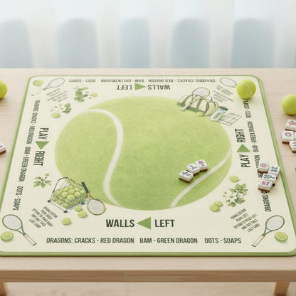 Tennis Court Mahjong Mat – Neoprene, Game Rules Included