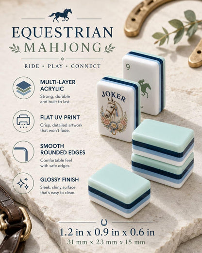 Equestrian Mahjong Set™ – Horse Themed, 160 Acrylic Tiles