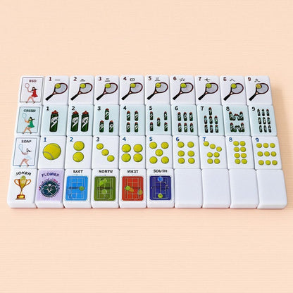 Tennis Mahjong Set, 152 Tile Custom Tennis Themed Mahjong, Unique Design