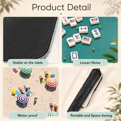 Tennis Court Mahjong Mat – Neoprene, Game Rules Included