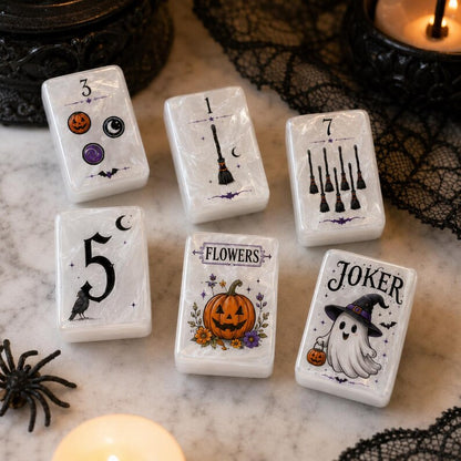 Halloween Mahjong Set, 160 Tile Custom Acrylic American Mah Jongg Tiles