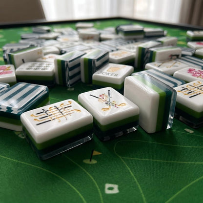 Golf Mahjong Set, 160 Tile 4-Layer Acrylic, Country Club American Mahjong