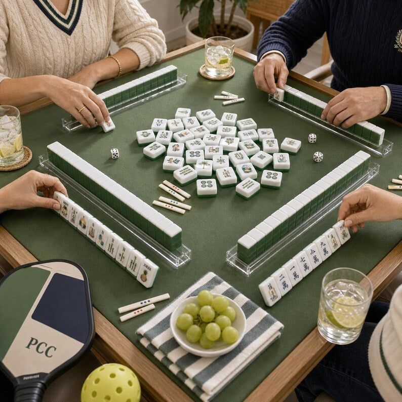 Pickleball Mahjong Game Set – Premium Acrylic 160 Tile