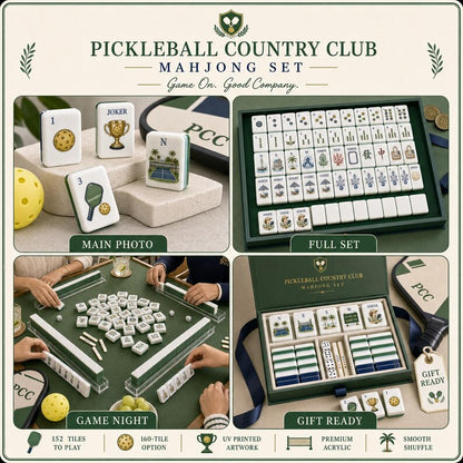 Pickleball Mahjong Game Set – Premium Acrylic 160 Tile