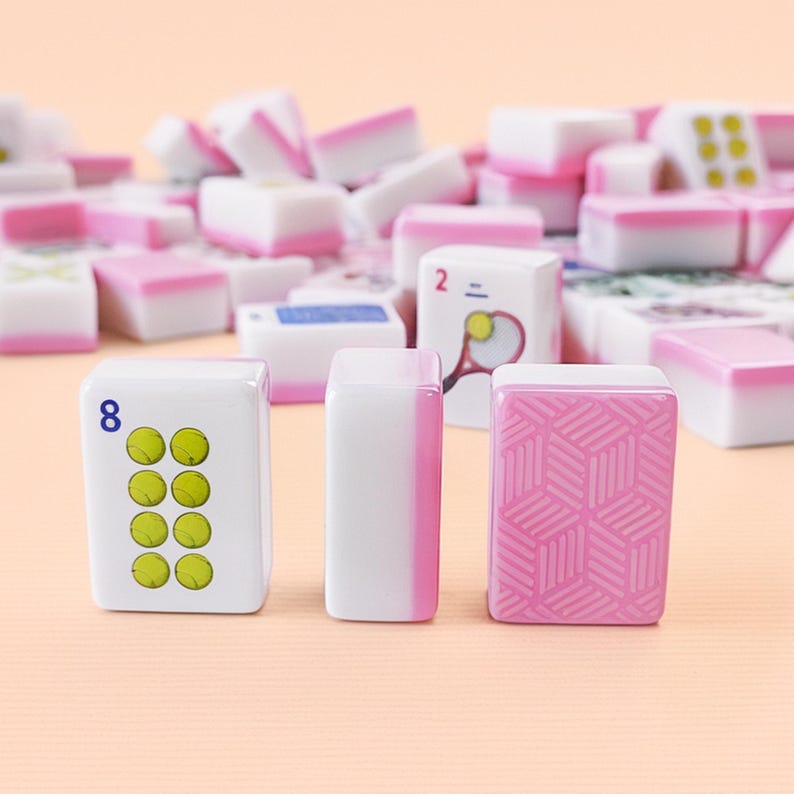 Tennis Mahjong Set, 152 Tile Custom Tennis Themed Mahjong, Unique Design