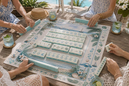 Coastal Beach Mahjong Set™ – Custom UV Printed Tiles