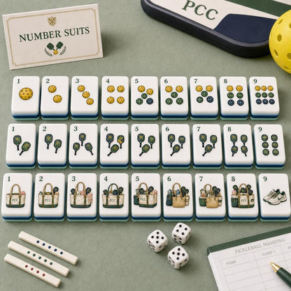 Pickleball Mahjong Game Set – Premium Acrylic 160 Tile