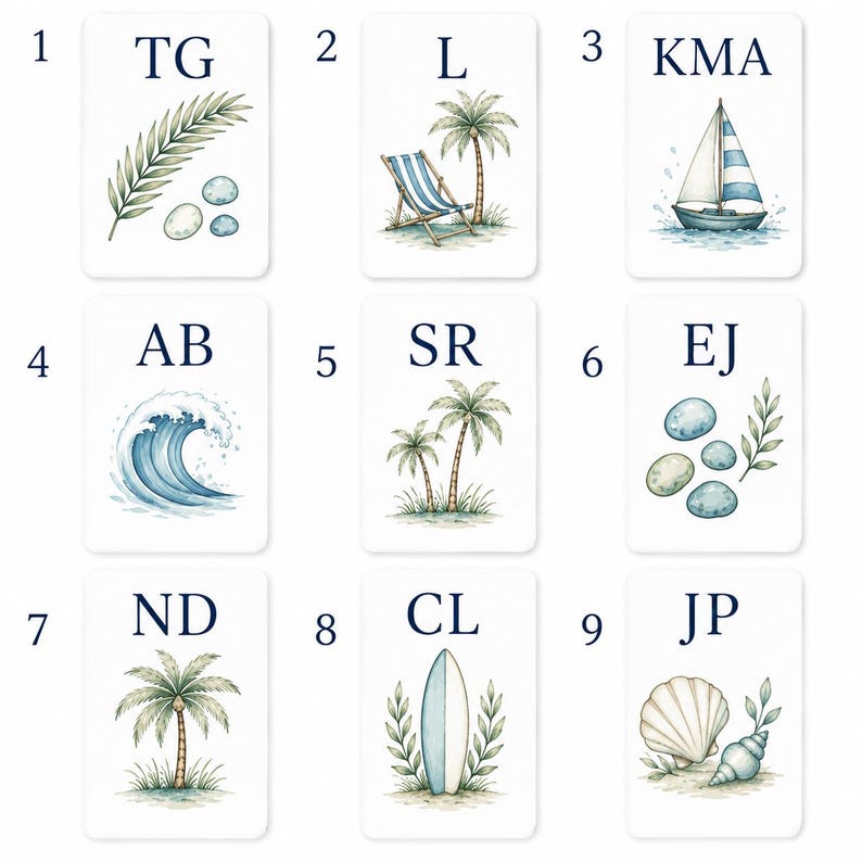 Coastal Beach Mahjong Set™ – Custom UV Printed Tiles