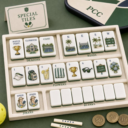 Pickleball Mahjong Game Set – Premium Acrylic 160 Tile
