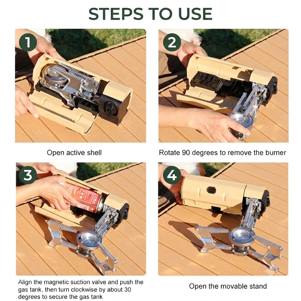 HODAVO™ BlazeTwin Folding Camp Stove 2670W